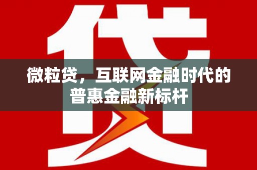 疏附微粒贷，互联网金融时代的普惠金融新标杆