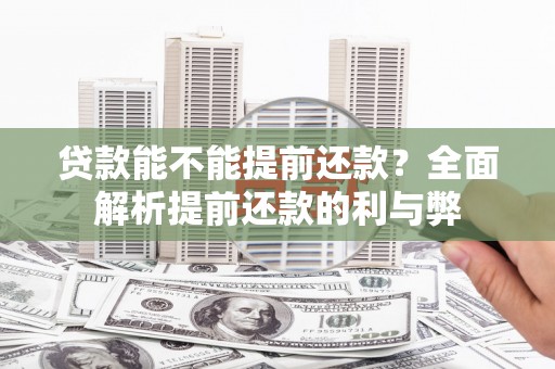 疏附贷款能不能提前还款？全面解析提前还款的利与弊