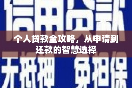 疏附个人贷款全攻略，从申请到还款的智慧选择