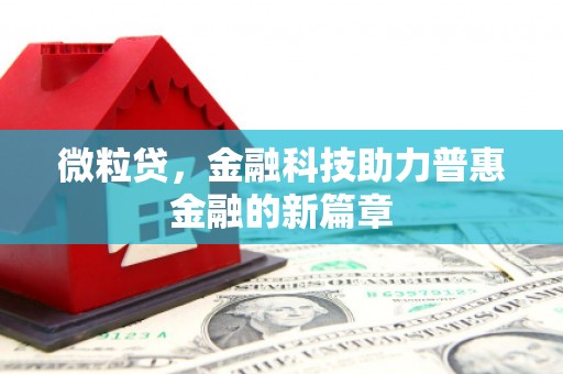 疏附微粒贷，金融科技助力普惠金融的新篇章