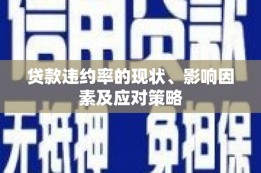 疏附贷款违约率的现状、影响因素及应对策略
