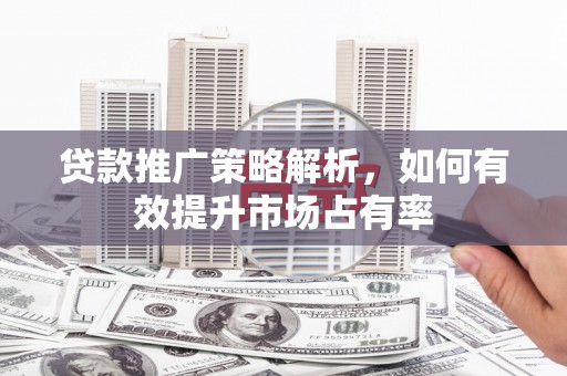 疏附贷款推广策略解析，如何有效提升市场占有率