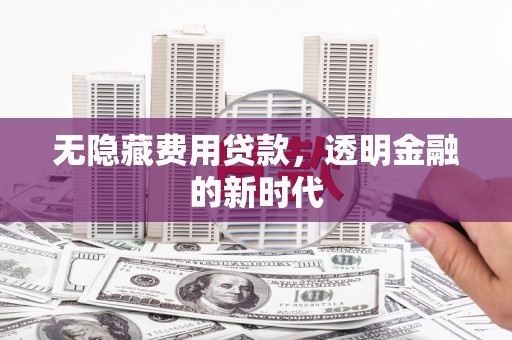 疏附无隐藏费用贷款，透明金融的新时代