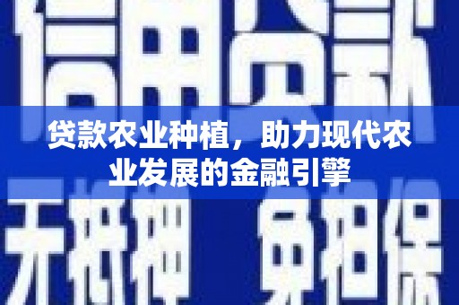 疏附贷款农业种植，助力现代农业发展的金融引擎