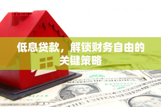 疏附低息贷款，解锁财务自由的关键策略