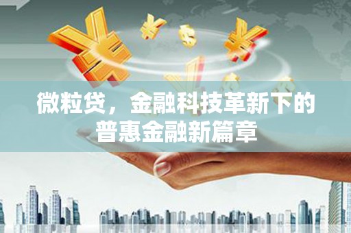 疏附微粒贷，金融科技革新下的普惠金融新篇章