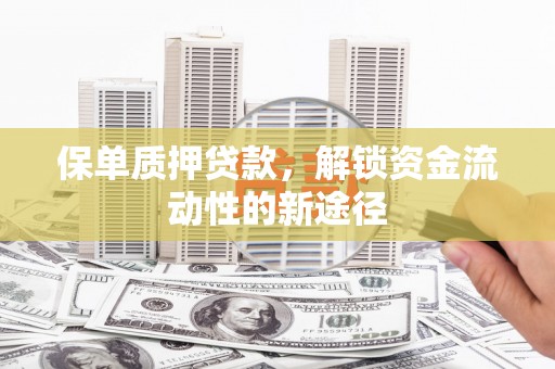 疏附保单质押贷款，解锁资金流动性的新途径