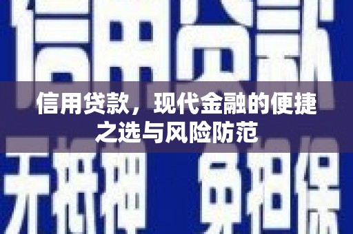 疏附信用贷款，现代金融的便捷之选与风险防范