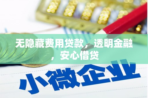 疏附无隐藏费用贷款，透明金融，安心借贷