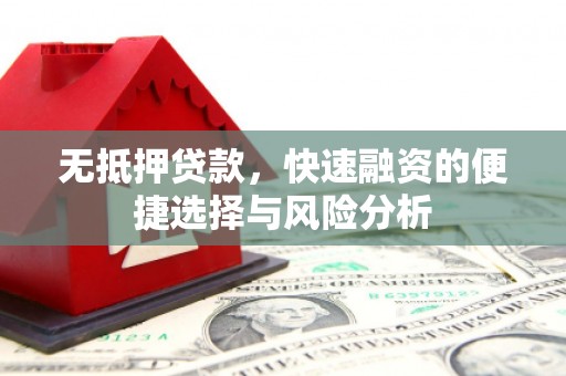 疏附无抵押贷款，快速融资的便捷选择与风险分析