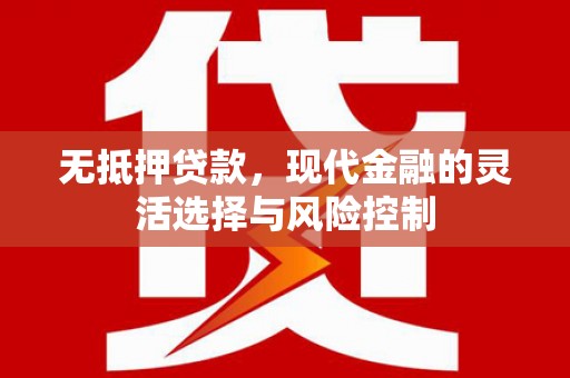 疏附无抵押贷款，现代金融的灵活选择与风险控制