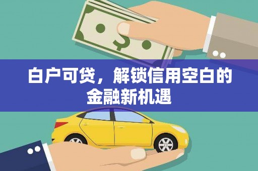 疏附白户可贷，解锁信用空白的金融新机遇