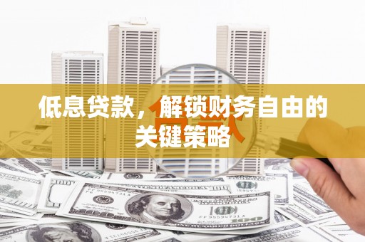 疏附低息贷款，解锁财务自由的关键策略