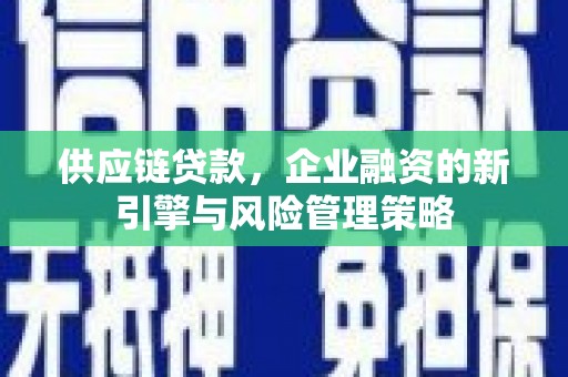 疏附供应链贷款，企业融资的新引擎与风险管理策略