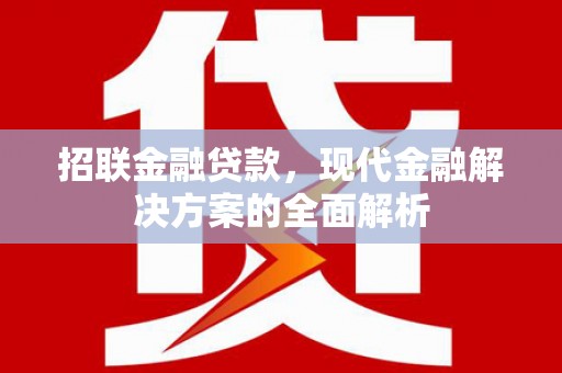 疏附招联金融贷款，现代金融解决方案的全面解析