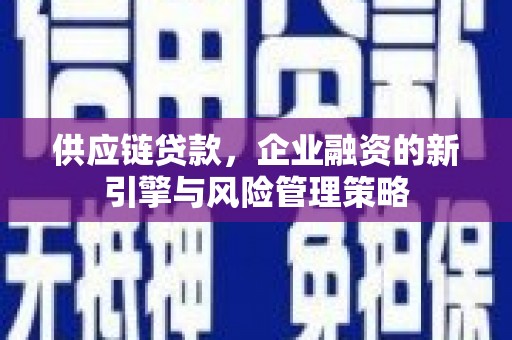 疏附供应链贷款，企业融资的新引擎与风险管理策略
