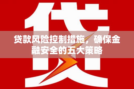 疏附贷款风险控制措施，确保金融安全的五大策略