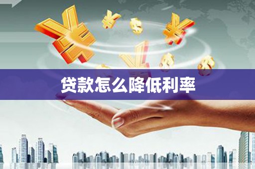 疏附贷款怎么降低利率