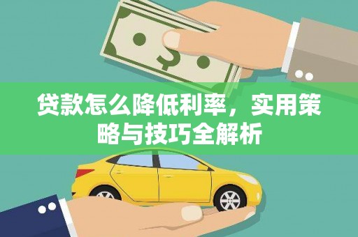 疏附贷款怎么降低利率，实用策略与技巧全解析