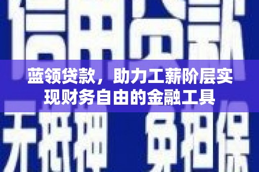 疏附蓝领贷款，助力工薪阶层实现财务自由的金融工具