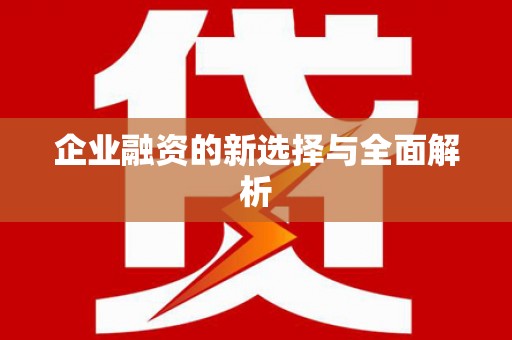 疏附企业融资的新选择与全面解析