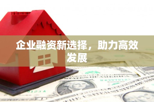 疏附企业融资新选择，助力高效发展